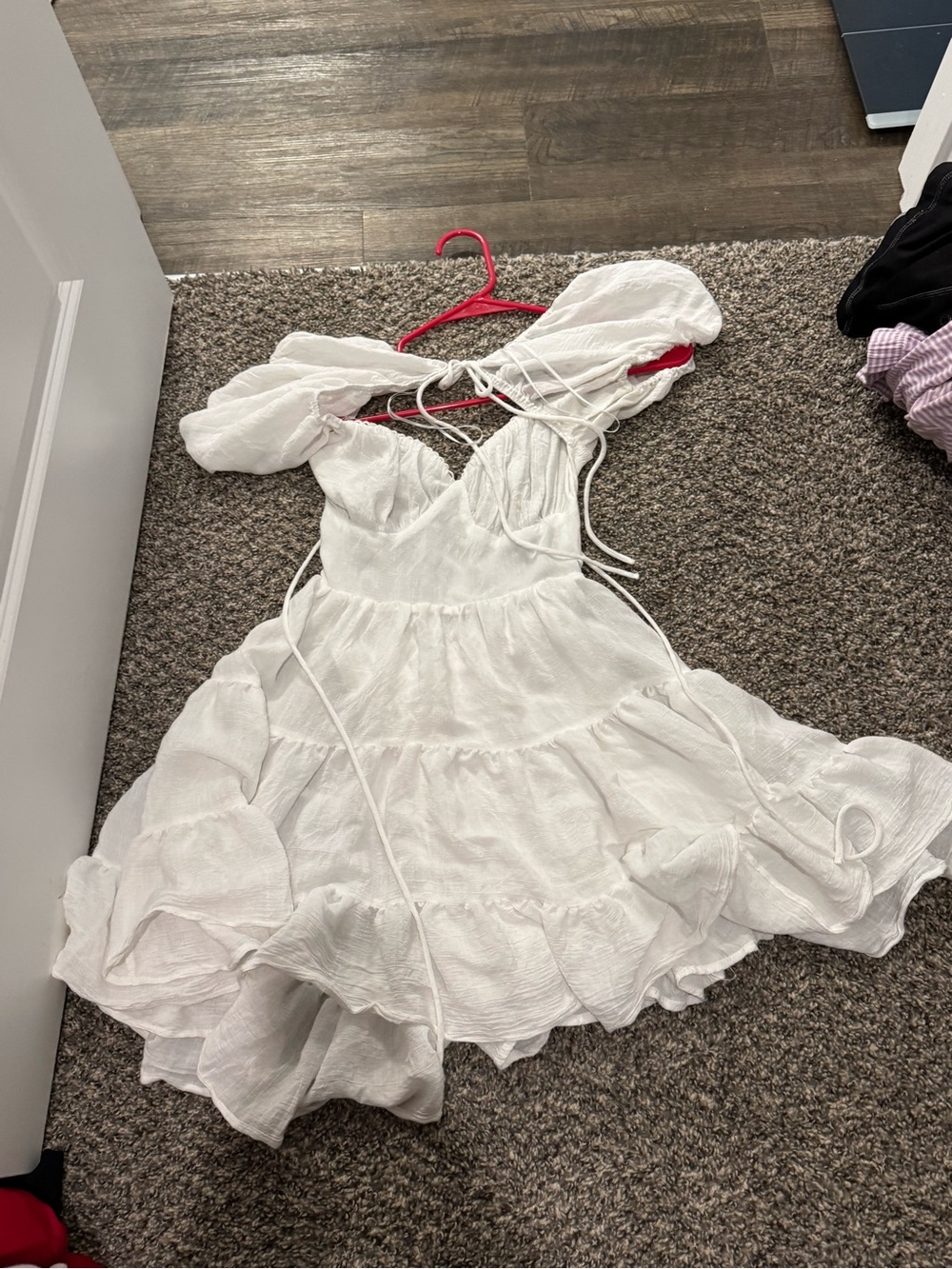 Princess Polly White Lightweight Tiered Dress